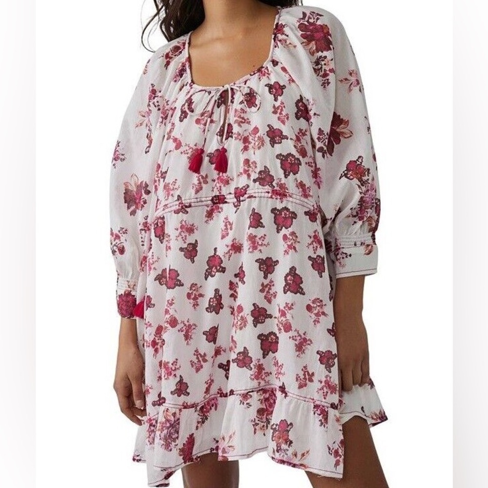 Free People Camella Mini Dress Pink Flowers
